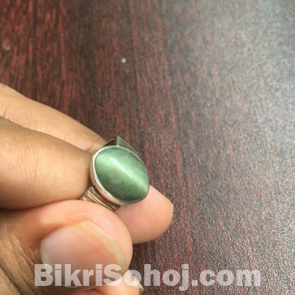 Original Natural Cats eye Stone Silver Made Ring